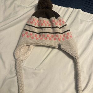 The North Face Pink and Brown Knit Hat